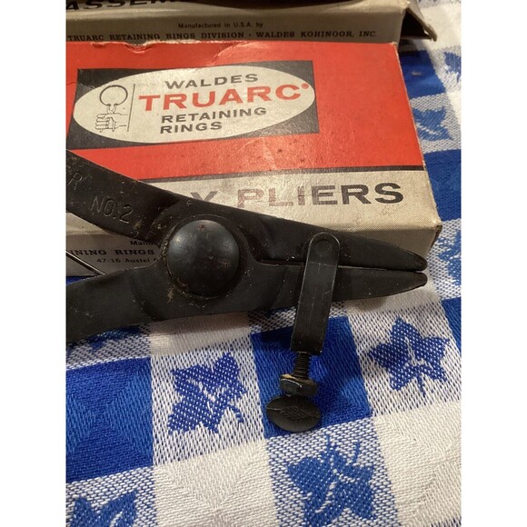 Vintage Adjustable Assembly Pliers Waldes Truarc STD #1  Internal & #2 External - Picture 6 of 12